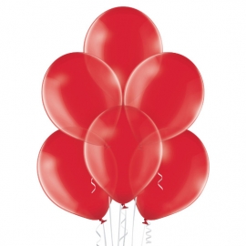 8 Ballons transparent Ø 30cm rouge