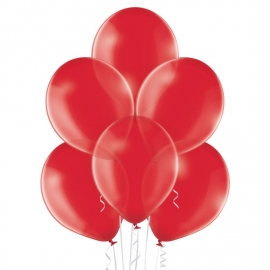 25 Ballons transparent Ø 12cm rouge
