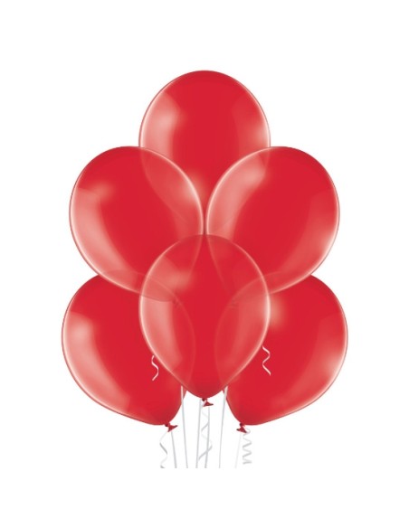 25 Ballons transparent Ø 12cm rouge