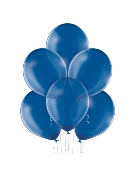 25 Ballons transparent Ø 12cm bleu