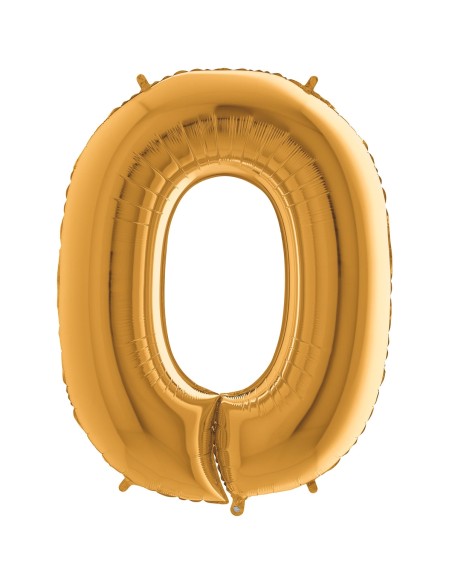 Ballon mylar 86cm or - Chiffre 0