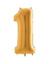 Ballon mylar 102cm or - Chiffre 1