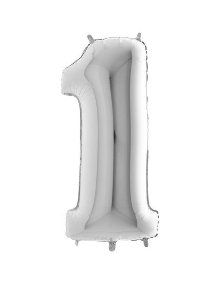 Ballon mylar 102cm argent - Chiffre 0