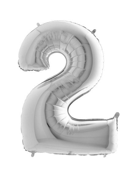 Ballon mylar 102cm argent - Chiffre 1