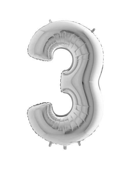 Ballon mylar 102cm argent - Chiffre 2