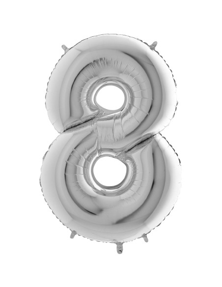Ballon mylar 102cm argent - Chiffre 7