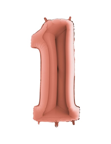 Ballon mylar 102cm rose gold - Chiffre 0