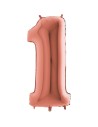 Ballon mylar 102cm rose gold - Chiffre 0