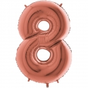 Ballon mylar 102cm rose gold - Chiffre 8