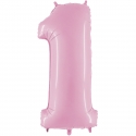 Ballon mylar 102cm rose - Chiffre 1