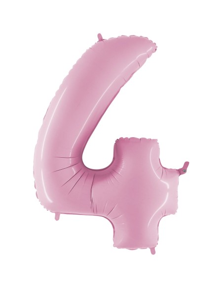 Ballon mylar 102cm rose - Chiffre 4