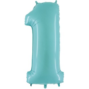 Ballon mylar 102cm bleu - Chiffre 0