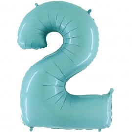 Ballon mylar 102cm bleu - Chiffre 2