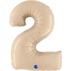 Ballon mylar 102cm satin crème - Chiffre 1