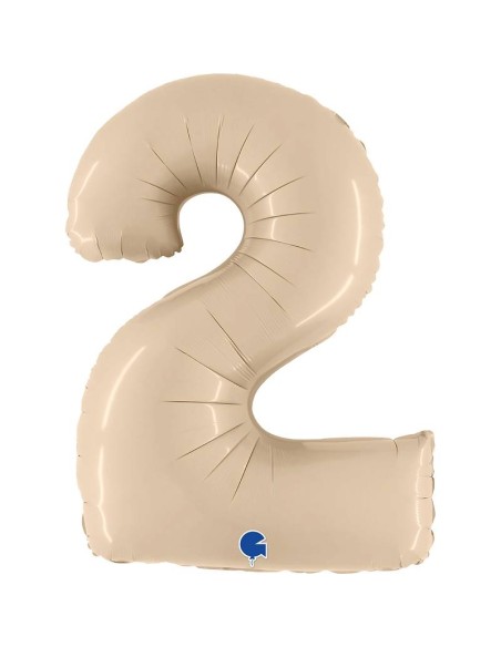 Ballon mylar 102cm satin crème - Chiffre 1