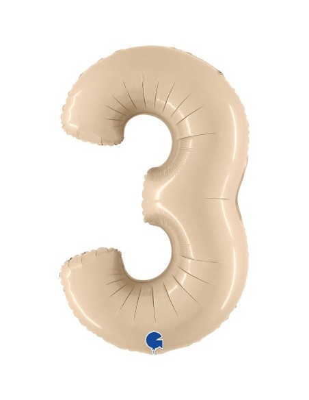 Ballon mylar 102cm satin crème - Chiffre 2