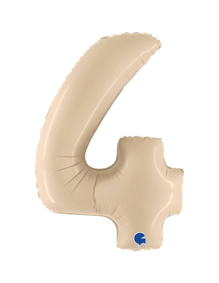 Ballon mylar 102cm satin crème - Chiffre 3