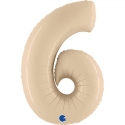 Ballon mylar 102cm satin crème - Chiffre 6