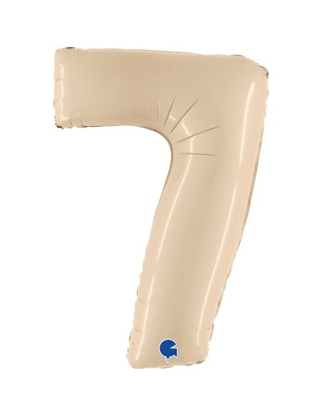 Ballon mylar 102cm satin crème - Chiffre 6