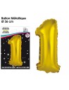 Ballon mylar 36cm or - Chiffre 1