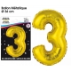 Ballon mylar 36cm or - Chiffre 3