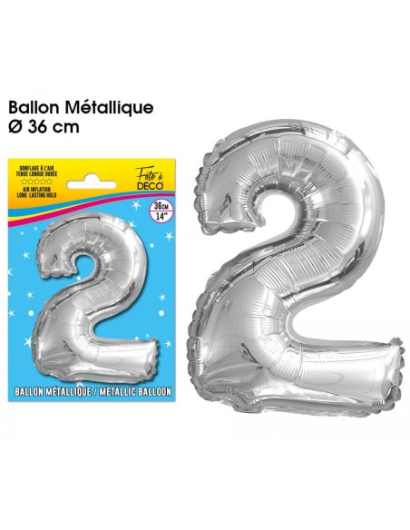 Ballon mylar 36cm argent - Chiffre 1
