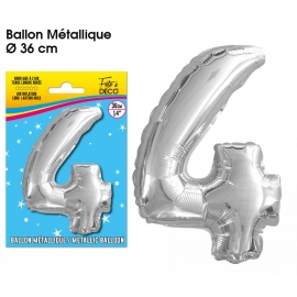Ballon mylar 36cm argent - Chiffre 3