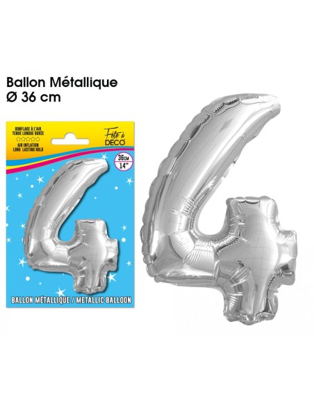 Ballon mylar 36cm argent - Chiffre 3
