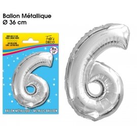 Ballon mylar 36cm argent - Chiffre 5