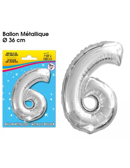 Ballon mylar 36cm argent - Chiffre 5