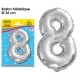 Ballon mylar 36cm argent - Chiffre 7