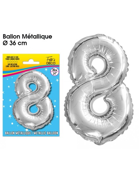 Ballon mylar 36cm argent - Chiffre 7