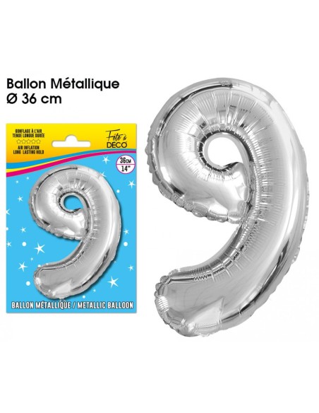 Ballon mylar 36cm argent - Chiffre 8