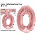 Ballon mylar 36cm rose gold - Chiffre 0