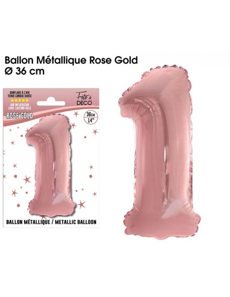 Ballon mylar 36cm rose gold - Chiffre 0