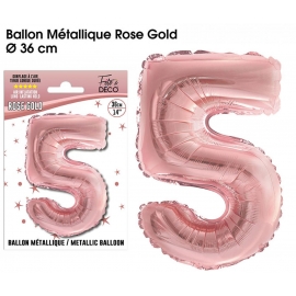 Ballon mylar 36cm rose gold - Chiffre 4