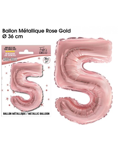 Ballon mylar 36cm rose gold - Chiffre 4