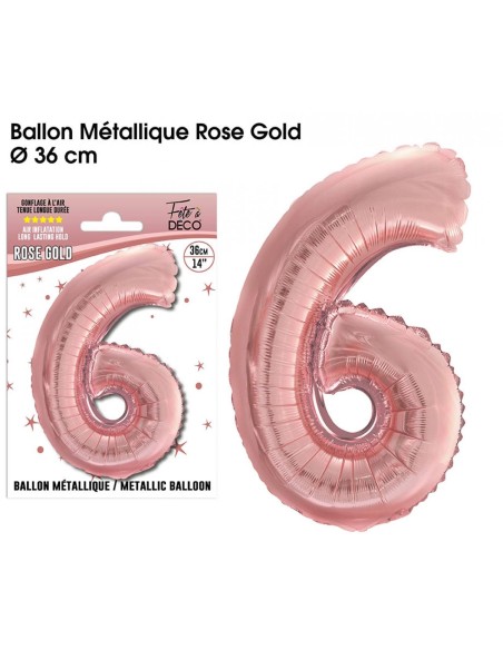 Ballon mylar 36cm rose gold - Chiffre 5