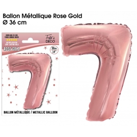 Ballon mylar 36cm rose gold - Chiffre 7