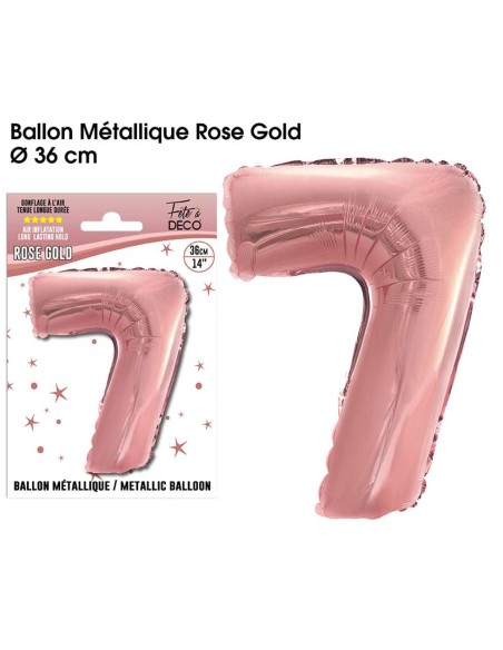 Ballon mylar 36cm rose gold - Chiffre 7