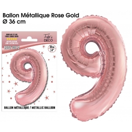 Ballon mylar 36cm rose gold - Chiffre 8