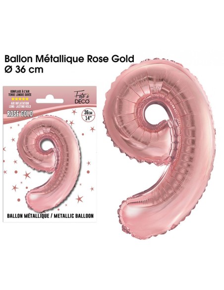 Ballon mylar 36cm rose gold - Chiffre 8