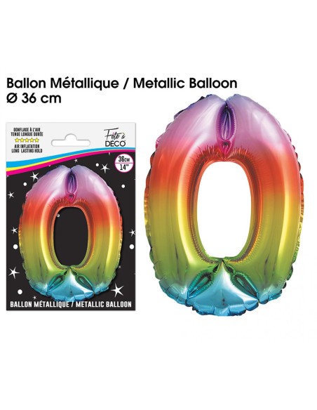 Ballon mylar 36cm rose gold - Chiffre 9