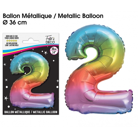 Ballon mylar 36cm multicolore - Chiffre 1