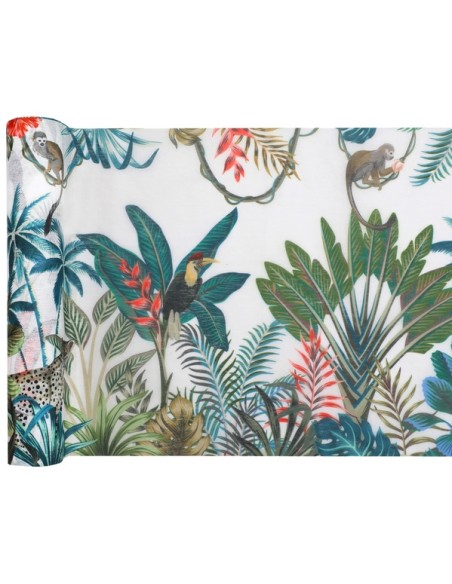 Chemin de table velours vert 28cm x 3m