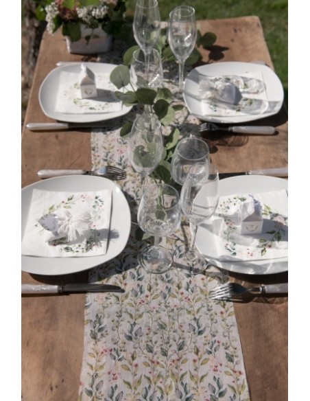 Chemin de table bucolique 26cm x3m