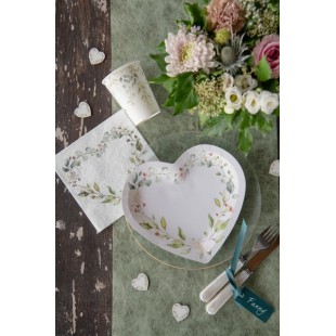 Chemin de table mariage vegétal 26cm x3m 2