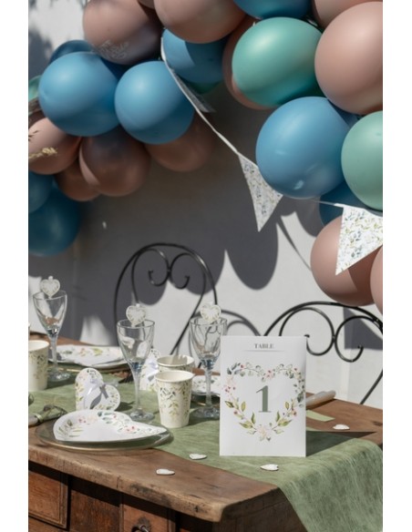 6 marque place sur pince mariage végétal