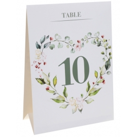 10 marque table de 1 à 10 mariage végétal