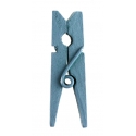 24 mini pinces en bois bleu canard